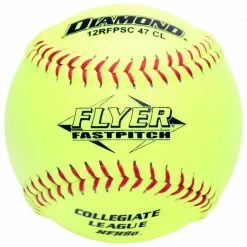 Diamond Flyer NFHS 12 Inch Synthetic Softball - One Dozen: 12RFPSC47CL Fastpitch Softballs