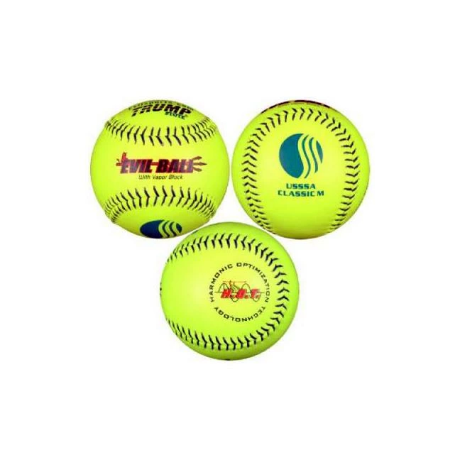 Evil Sports Trump 12” USSSA Leather Softball Classic M One Dozen: 1394795 Slowpitch Softballs