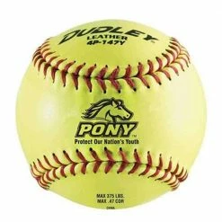 Dudley 12" Pony Leather Fastpitch Softballs - One Dozen: 4P147Y