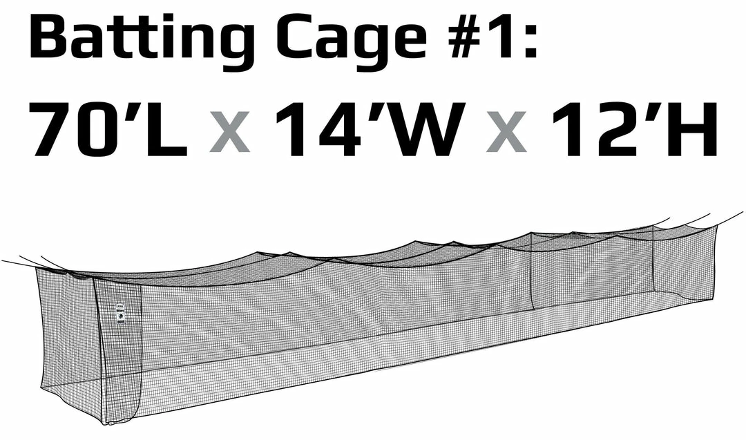 JUGS #1 Cage Twisted Knotted Polyethylene #60 Net 70 X 14 X 12: N1005 Batting Cages