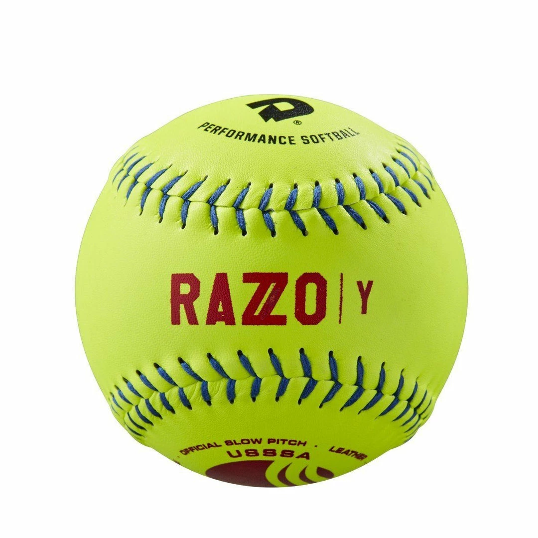 DeMarini Razzo Classic Plus USSSA Leather 52-300 - One Dozen: WTDRZYL12UB Slowpitch Softballs