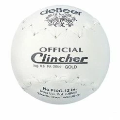 DeBeer White Clicher Gold 12 Inch Softball: F12G Slowpitch Softballs