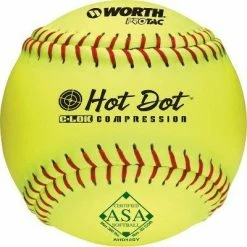 Worth Hot Dot Pro Tac Synthetic USA (ASA) Softball 12 Inch (Dozen): AHD12SY