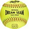 Fastpitch Softballs Rawlings Dream Seam Fastpitch 11 Inch ASA Ball - One Dozen: C11RYLA