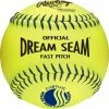 Fastpitch Softballs Rawlings Dream Seam Fastpitch / USSSA / Leather Ball - One Dozen: C12BYLUC