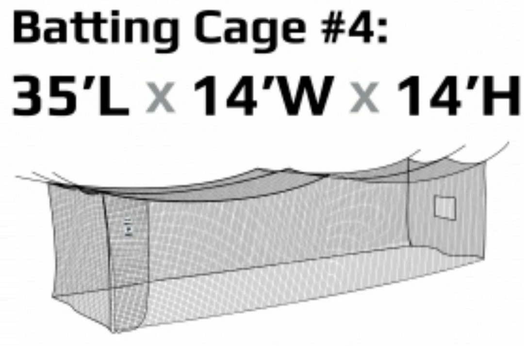 Batting Cages JUGS #4 Cage Twisted Knotted Polyethylene #60 Net 35 X 14 X 14: N4005