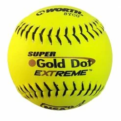 Worth Super Gold Dot Extreme Syco ICON Slow Pitch Softball (Dozen): NI12CY Slowpitch Softballs