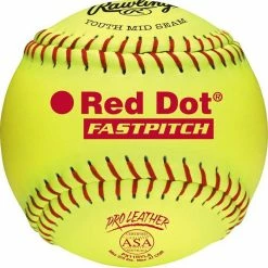 Rawlings Fastpitch 11 Inch Red Dot ASA Pro Leather Ball - One Dozen: PX11RYLA Fastpitch Softballs