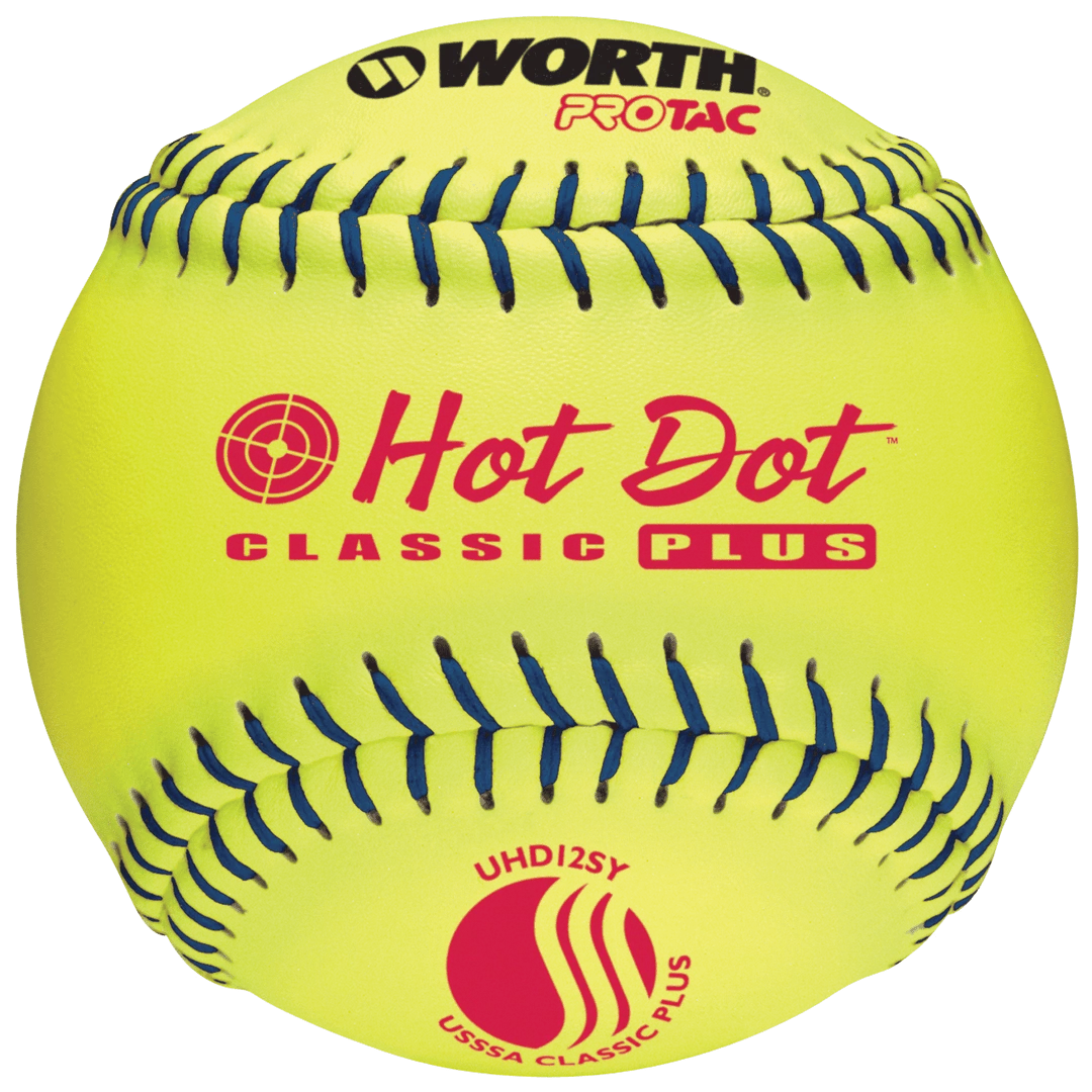 Worth Hot Dot Pro-Tac .52-275 USSSA Softball 12 Inch (Dozen): UHD12SY Slowpitch Softballs