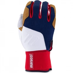 Marucci Blacksmith Full-Wrap Batting Gloves: MBGBKSMFW